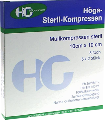 HÖGA-KOMPRESSEN 10x10 cm steril 8fach