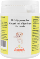 GRÜNLIPPMUSCHEL KAPSELN m.Vitaminen f.Hunde