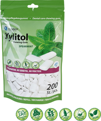 MIRADENT Xylitol Chewing Gum Spearmint Ref.